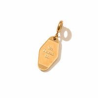 'Yes, I mean no' Key Tag Pendant • Gold