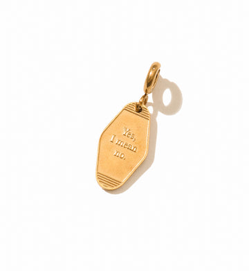 'Yes, I mean no' Key Tag Pendant • Gold