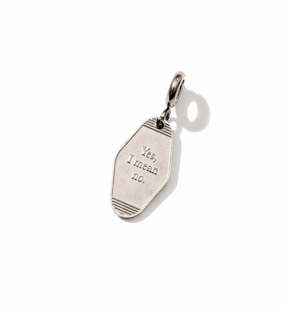 'Yes, I mean no' Key Tag Pendant • Steel