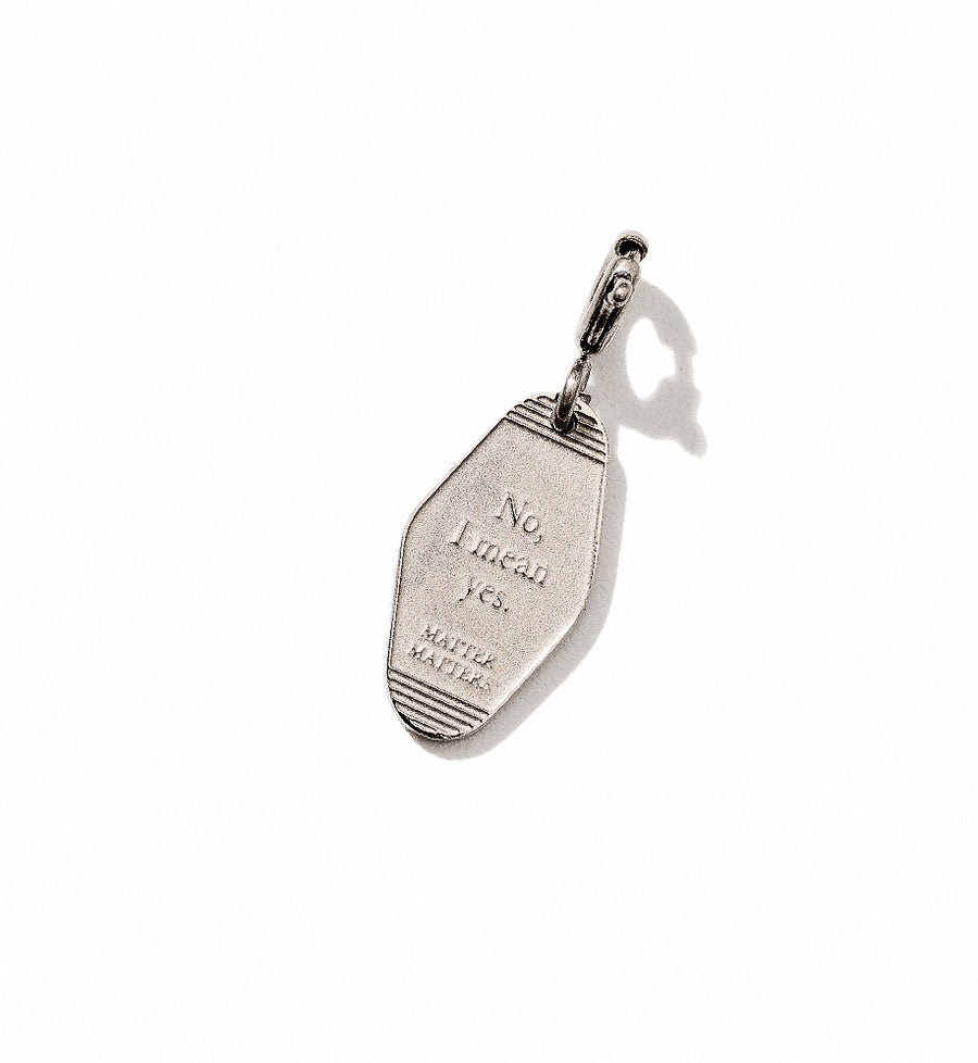 'Yes, I mean no' Key Tag Pendant • Steel
