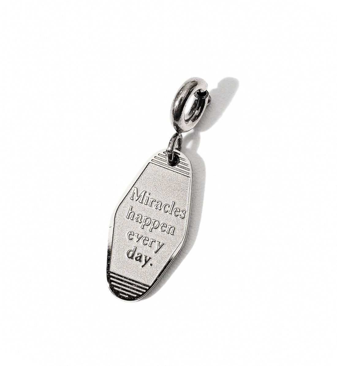 'Miracles happen everyday' Key Tag Pendant • Steel