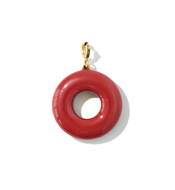 Donut Pendant • Maroon & Black