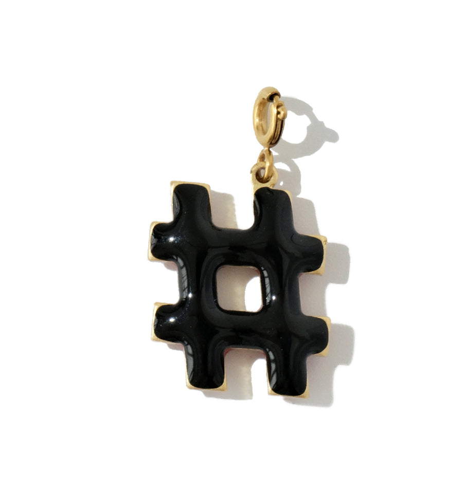 Hashtag Pendant • Black & Maroon