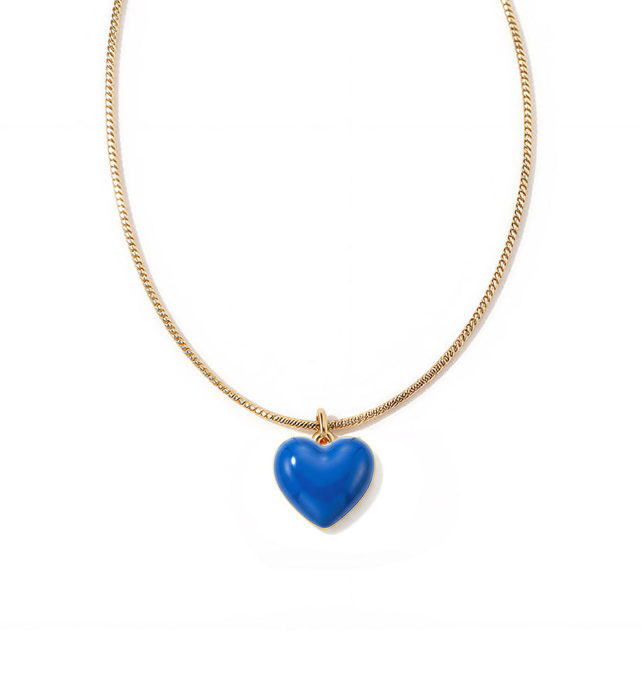 Humble Heart Necklace • Green & Cobalt