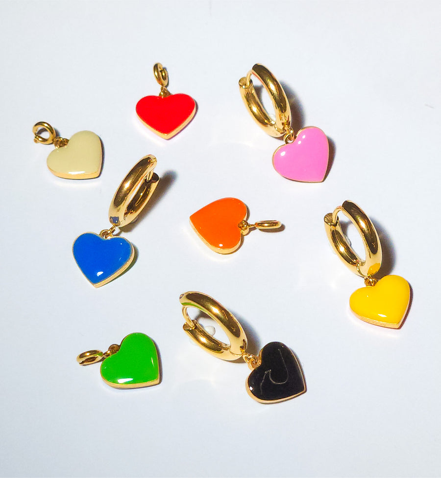 Humble Heart Earrings • Yellow & Orange