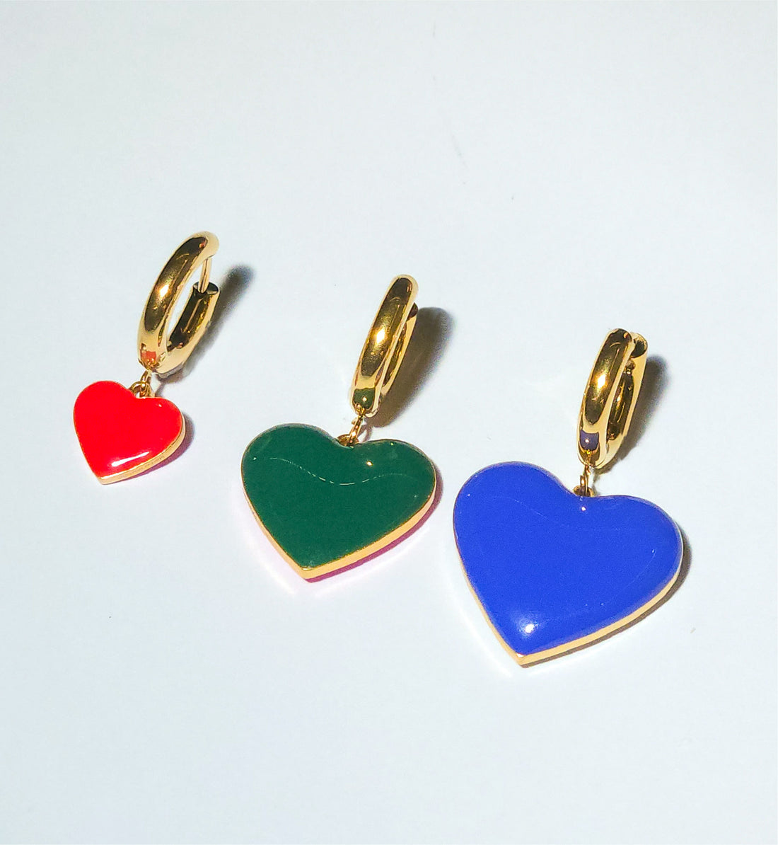 Humble Heart Earrings • Cobalt & Bright Green