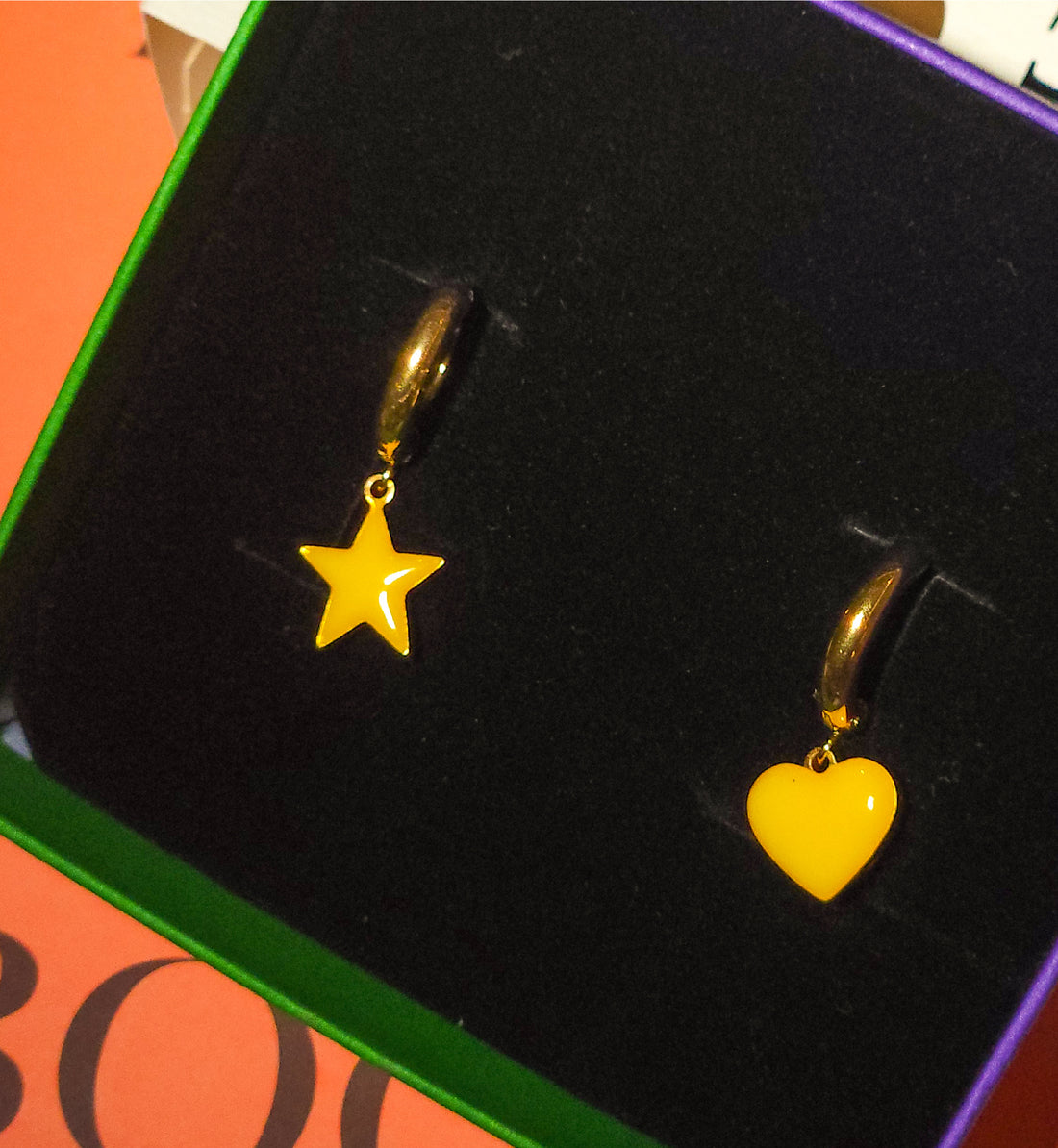 Shining Star Earrings • Yellow & Orange