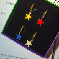 Shining Star Earrings • Cobalt & Bright Green
