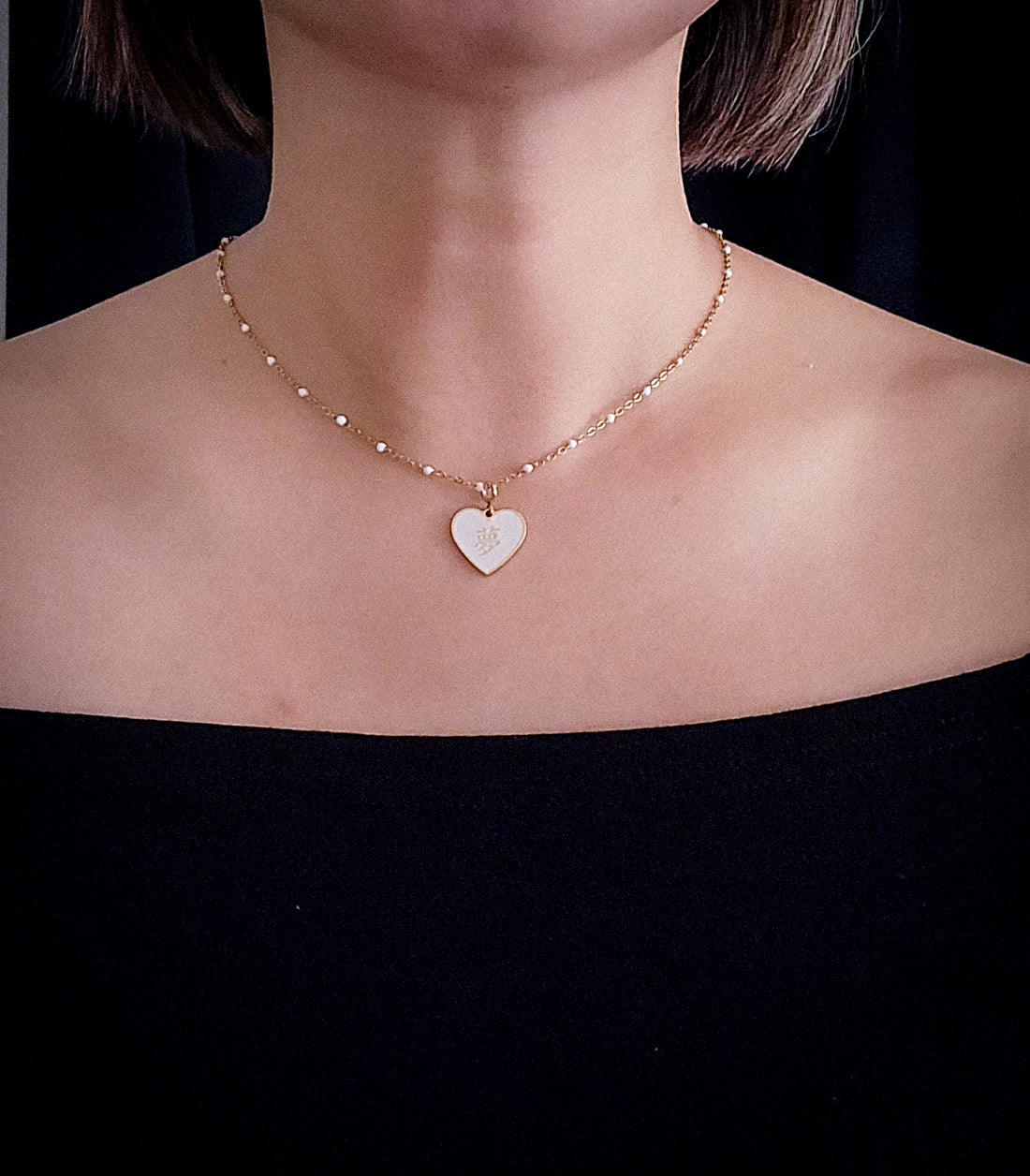 夢/想 Dream/Desire Reversible Pendant • White/Cyan