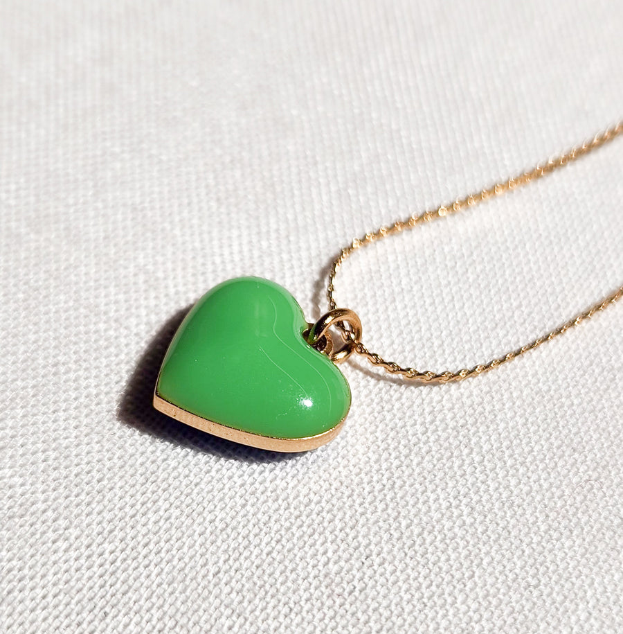 Humble Heart Necklace • Green & Cobalt