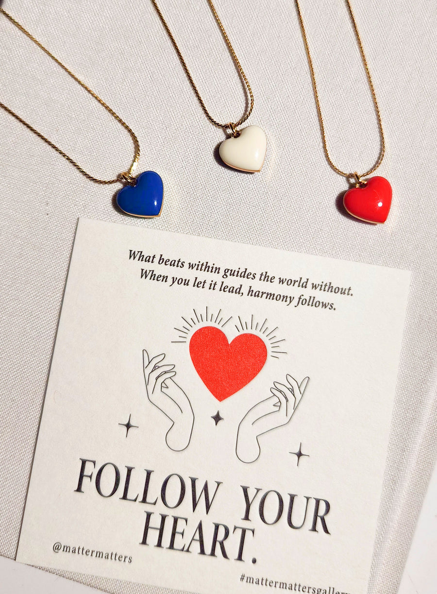 Humble Heart Necklace • Red & Pink