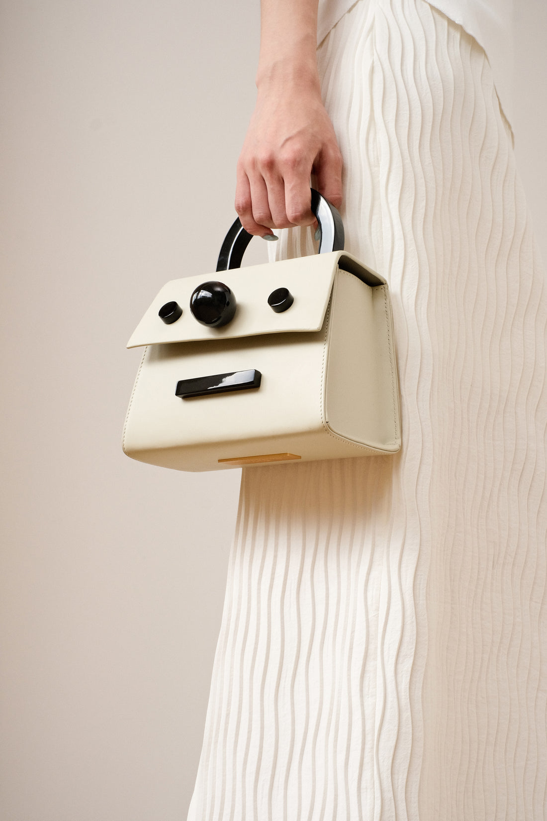 The Don't Talk To Me Bag with Strap • Beige