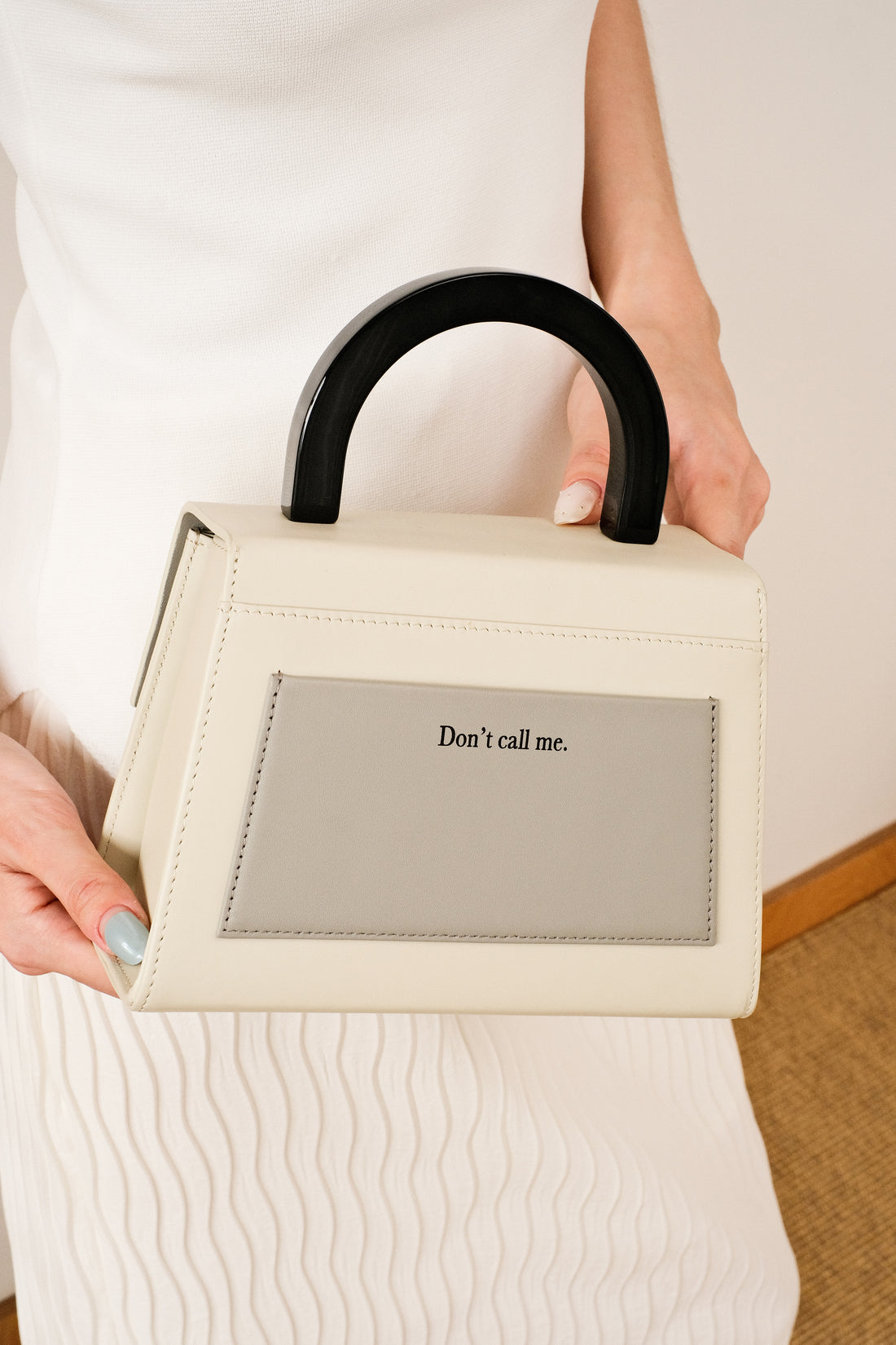 The Don't Talk To Me Bag with Strap • Beige