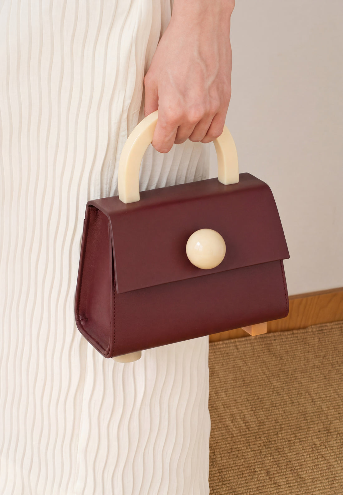 Diva Satchel Bag with Strap • Wine