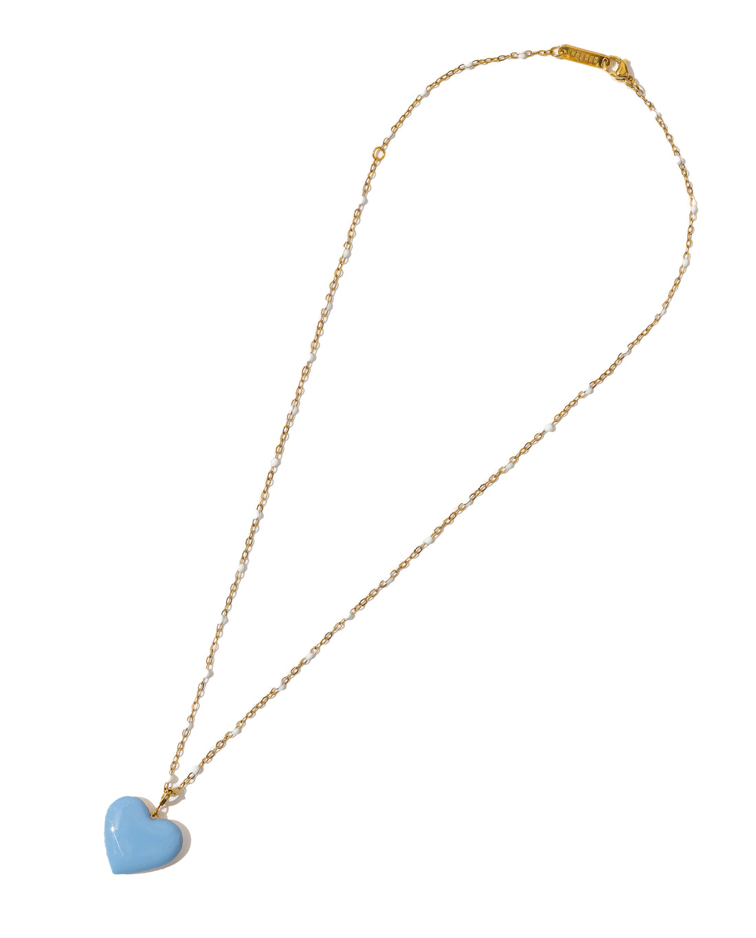 Follow Your Heart Necklace • Sky Blue & White