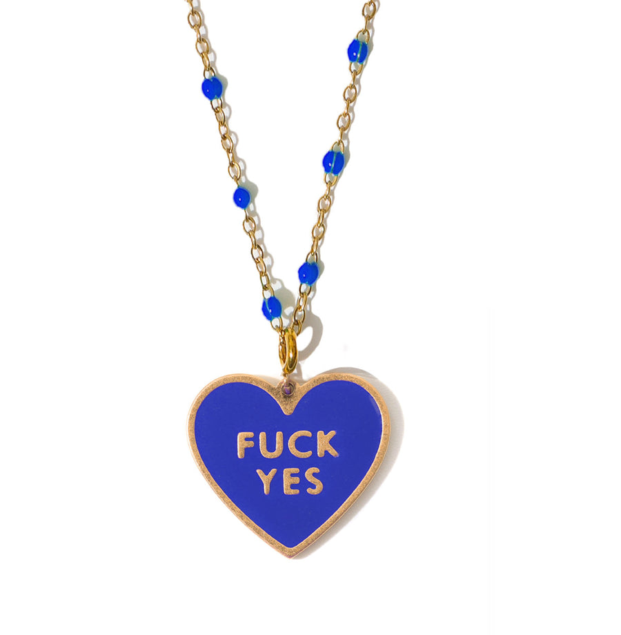 Fuck Yes Necklace • Cyan