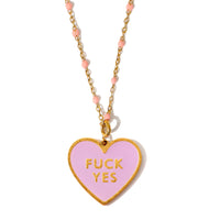 Fuck Yes Dots Necklace • Pink