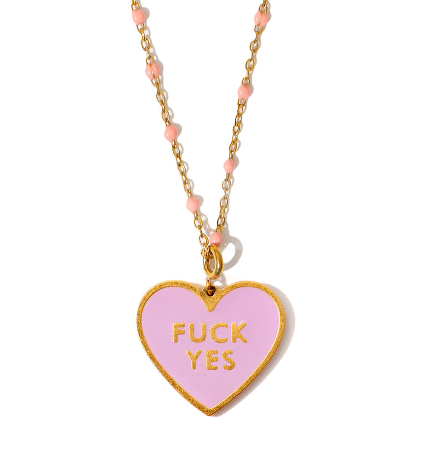 Fuck Yes Dots Necklace • Pink