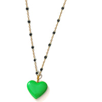 Follow Your Heart Necklace • Green & Black