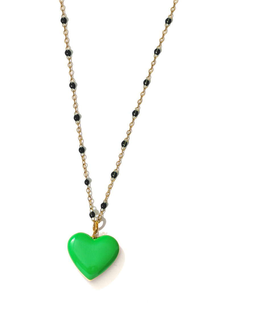 Follow Your Heart Necklace • Green & Black