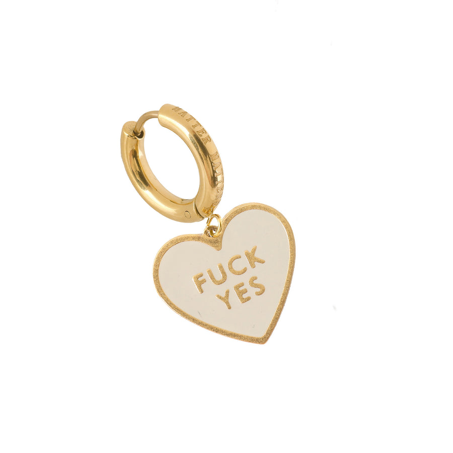 Fuck Yes Earrings Beige / Reversible