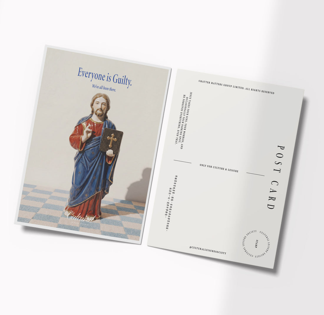 Some Good Fortune Postcard • Jesus Statue
