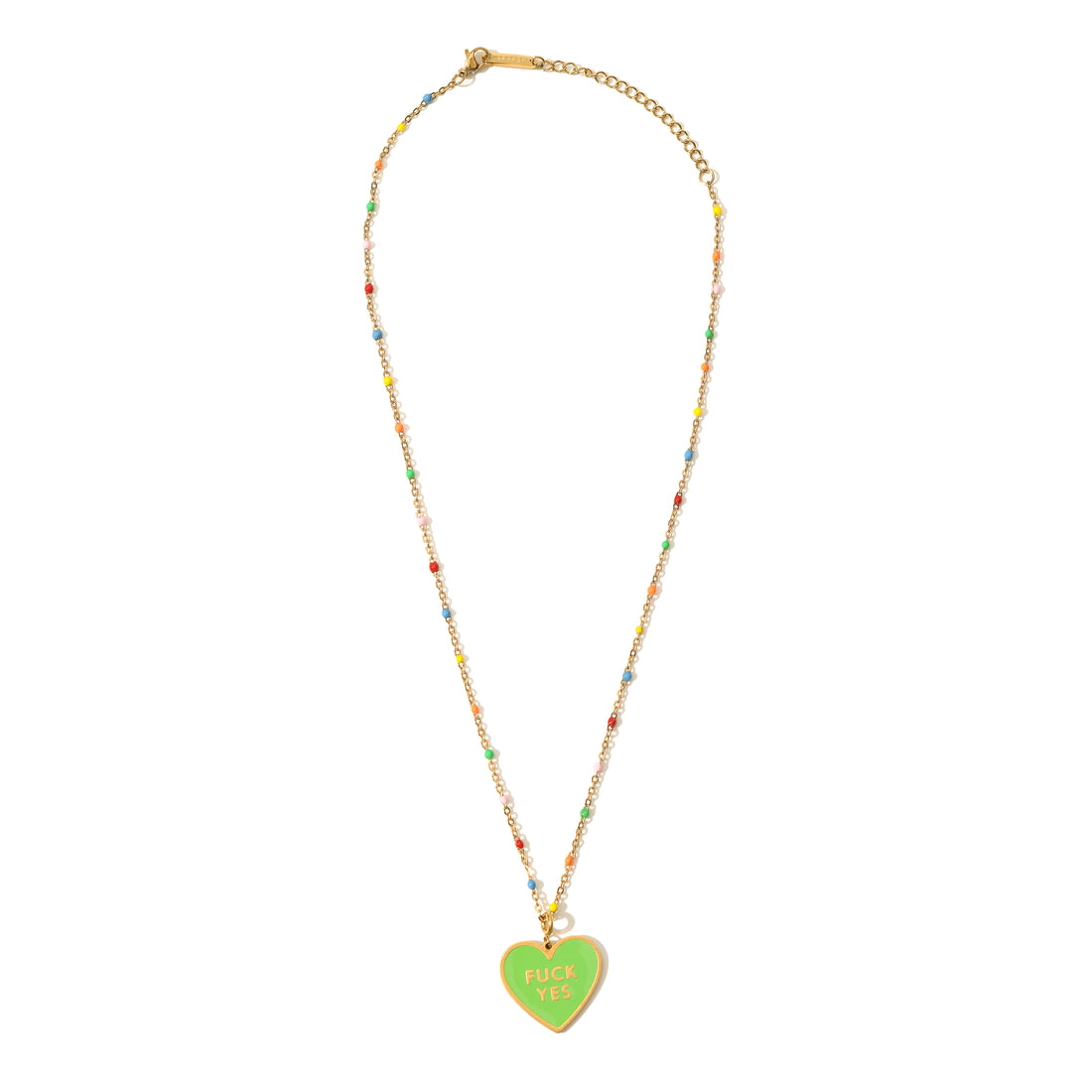 Fuck Yes Rainbow Necklace • Green