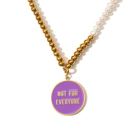 Not For Everyone Faux Pearl Necklace • Purple/Green