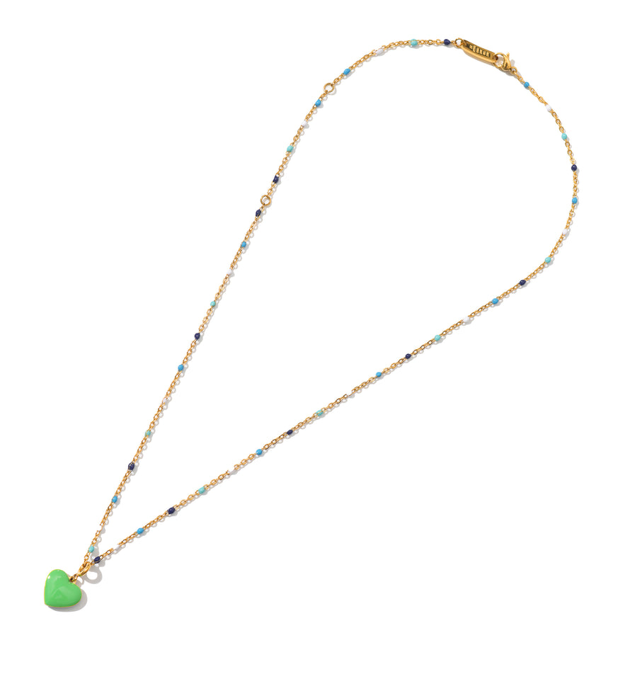 Humble Heart Necklace • Green & Cobalt