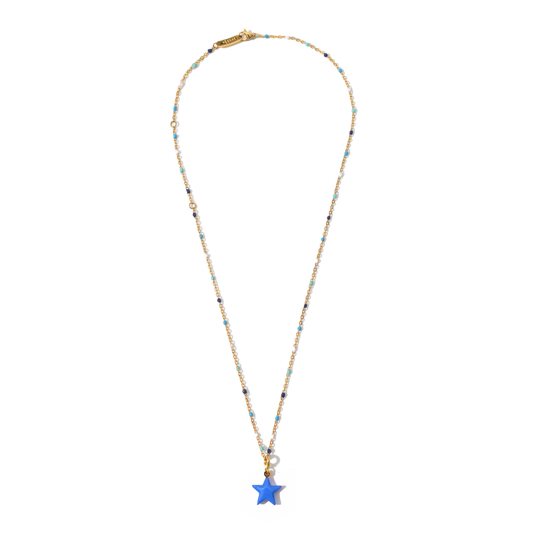 Shining Star Necklace • Cobalt & Bright Green