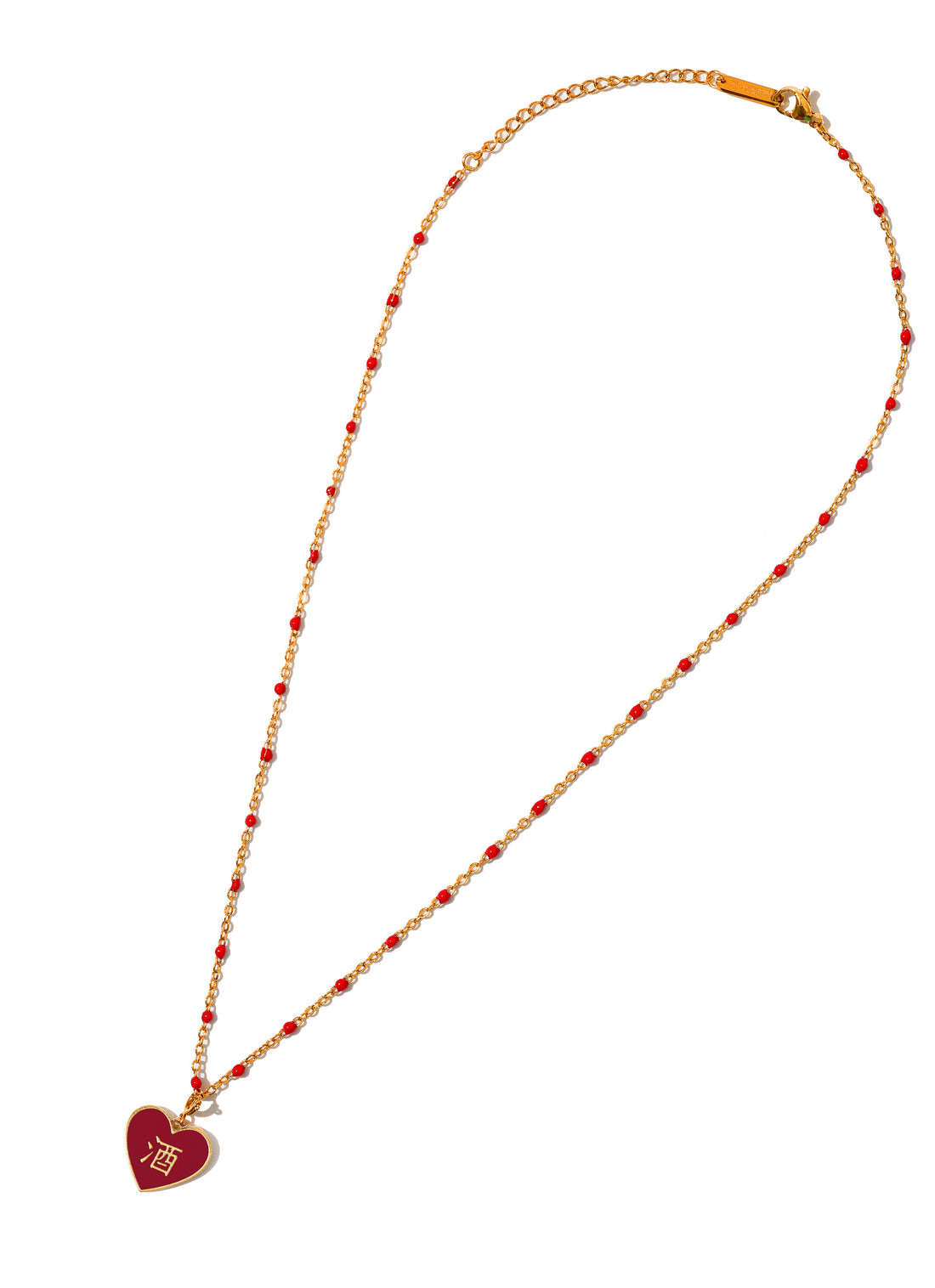 Speak Your Heart/ 酒/鬼 Alcohol/Ghost Necklace • Red/Cream