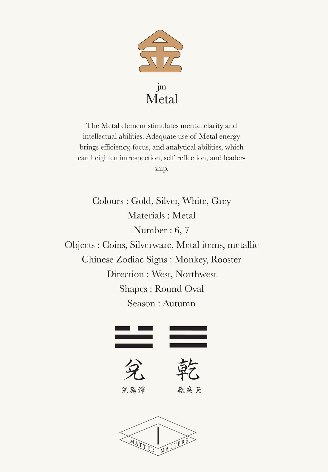 Five Elements / Metal Earrings • Gold & Beige