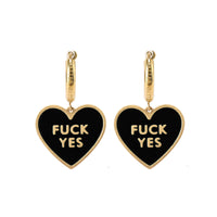 Fuck Yes Earrings black / Reversible