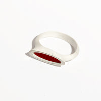 Sterling Silver Red Agate Lake Dangle Ring