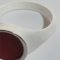 Sterling Silver Red Agate Lake Round Ring