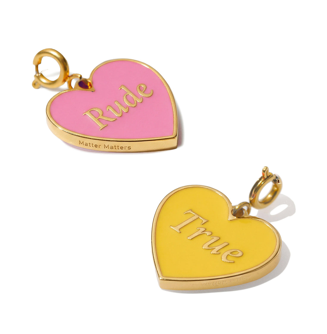 True/Rude Reversible Pendant • Pink/Yellow