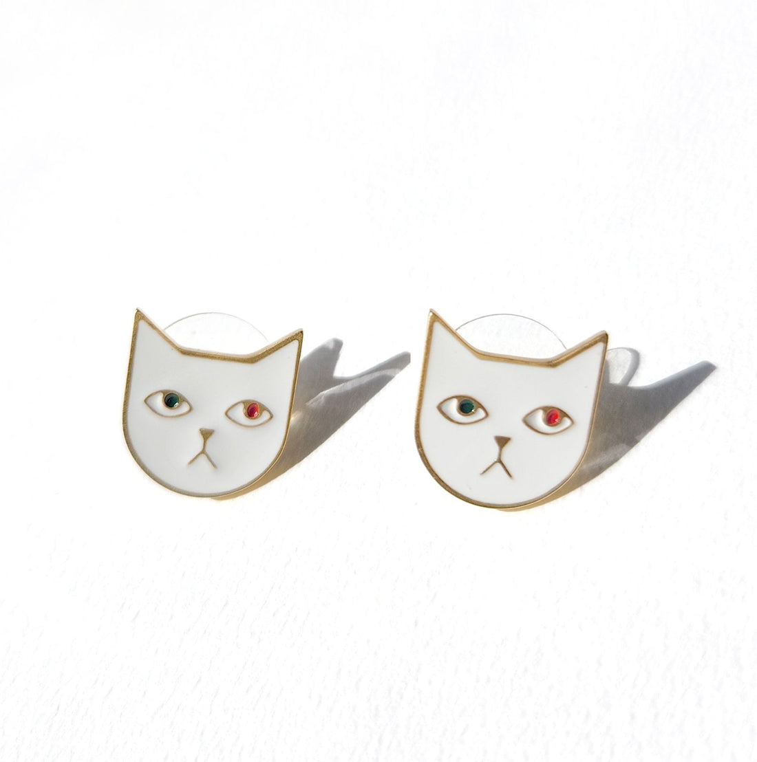 Kitty Tom Earrings • White