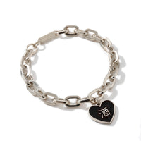 酒 / 鬼 Bold Chain Steel Bracelet • Black/Pink