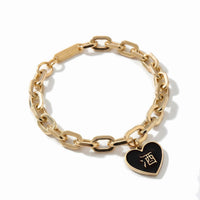 酒 / 鬼 Bold Chain Bracelet • Black/Pink