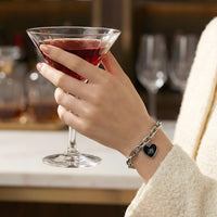 酒 / 鬼 Bold Chain Steel Bracelet • Black/Pink