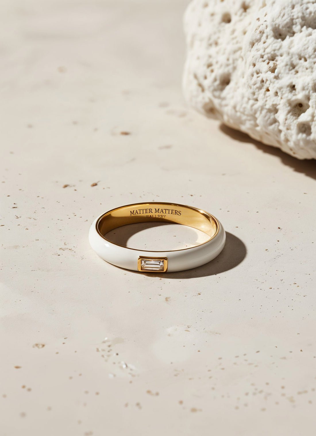 Bling Ring • White Enamel