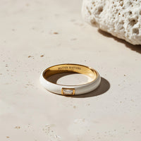 Bling Ring • White Enamel