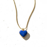 Humble Heart Necklace • Green & Cobalt