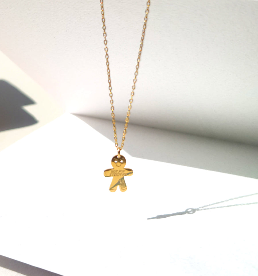 Not Anyone's Gingerbread Man Necklace • Gold