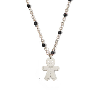 Not Anyone's Gingerbread Man Necklace • steel