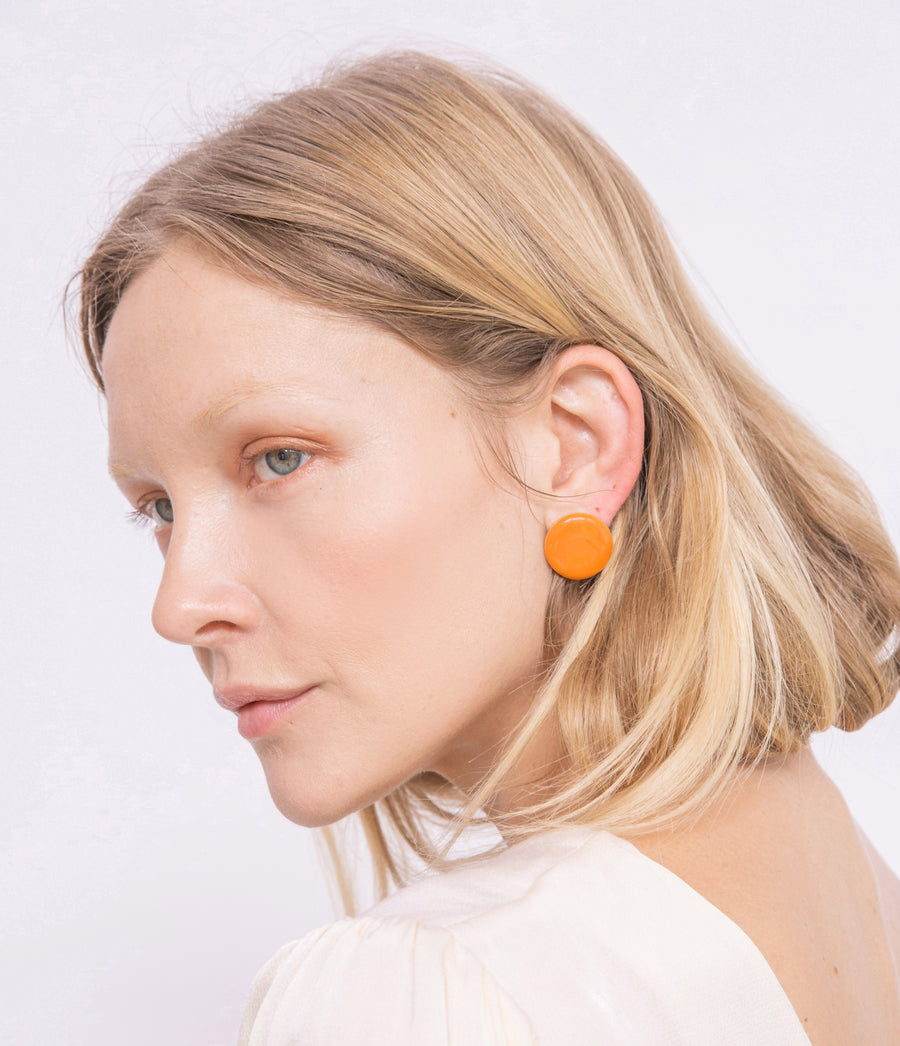 Circle Studs • Orange