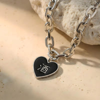 酒 / 鬼 Bold Chain Steel Bracelet • Black/Pink