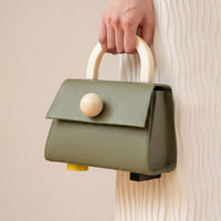Diva Satchel Bag with Strap • Olive