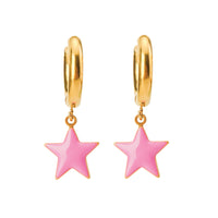 Shining Star Earrings • Red & Pink