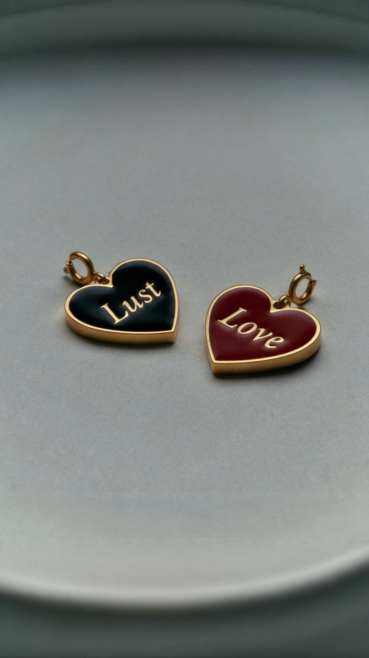 Lust/Love Reversible Pendant • Black/Wine